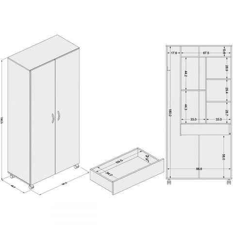 Armario PRATOS blanco - Open Hogar