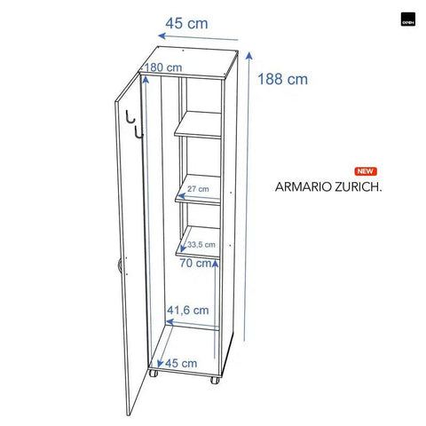 Armario ZURICH blanco - Open Hogar
