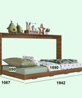 Cama FENIX nogal - Open Hogar