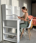 Combo Escritorio FLEXA blanco + Silla TOWER - Open Hogar