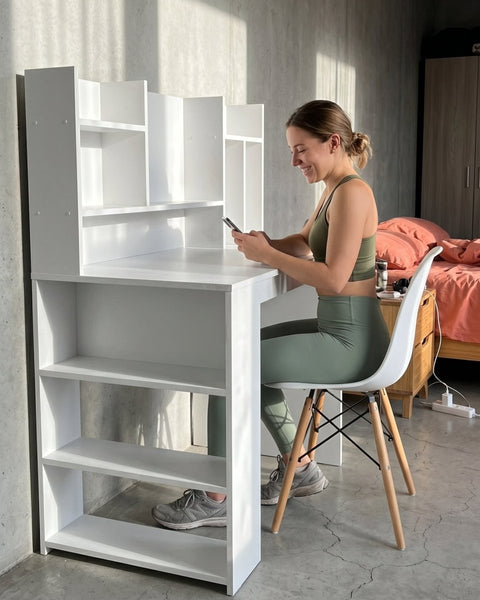 Combo Escritorio FLEXA blanco + Silla TOWER - Open Hogar