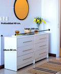 Comoda PARIS 160 blanco blanco - Open Hogar