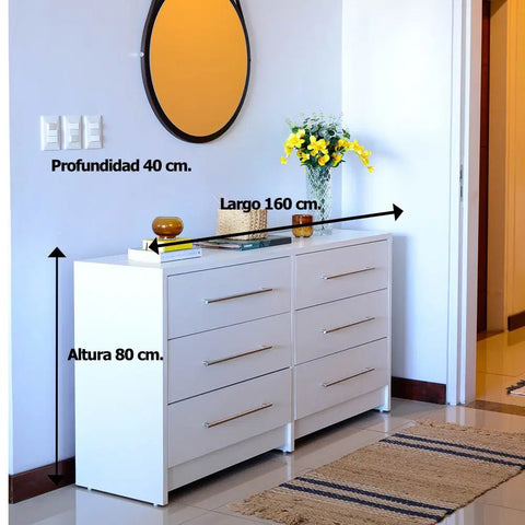 Comoda PARIS 160 blanco blanco - Open Hogar