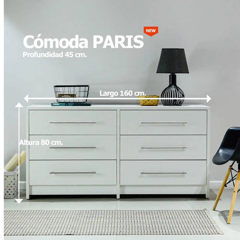 Comoda PARIS 160 blanco blanco - Open Hogar
