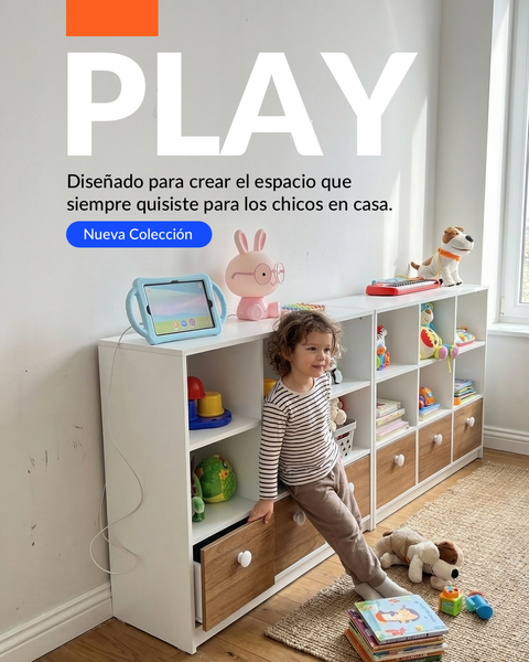 Adiós al desorden. Juguetes, peluches, juegos de mesa. Al terminar la diversión todo tiene un lugar para guardar y dejar un espacio ordenado y acogedor. 