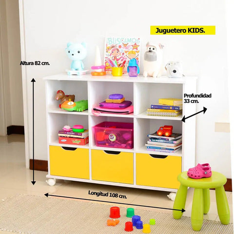 Juguetero KIDS blanco amarillo - Open Hogar