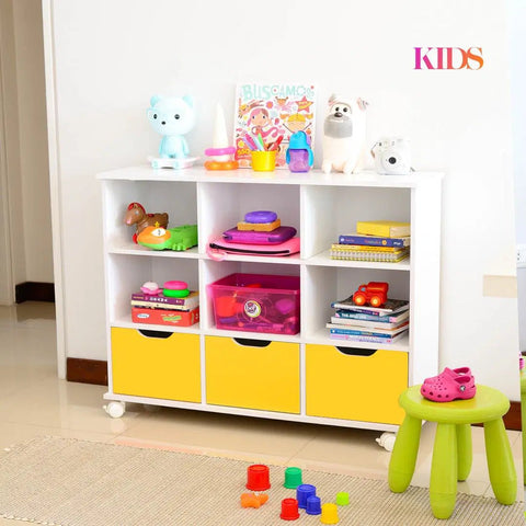 Juguetero KIDS blanco amarillo - Open Hogar