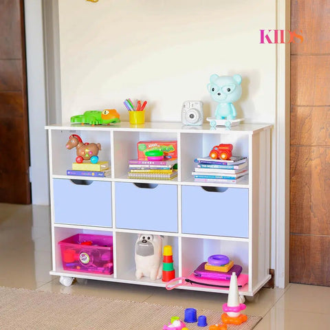 Juguetero KIDS blanco celeste - Open Hogar