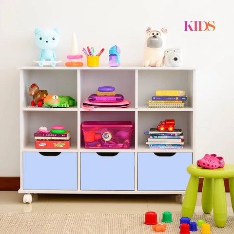 Juguetero KIDS blanco celeste - Open Hogar