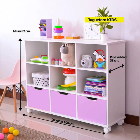 Juguetero KIDS blanco lila - Open Hogar
