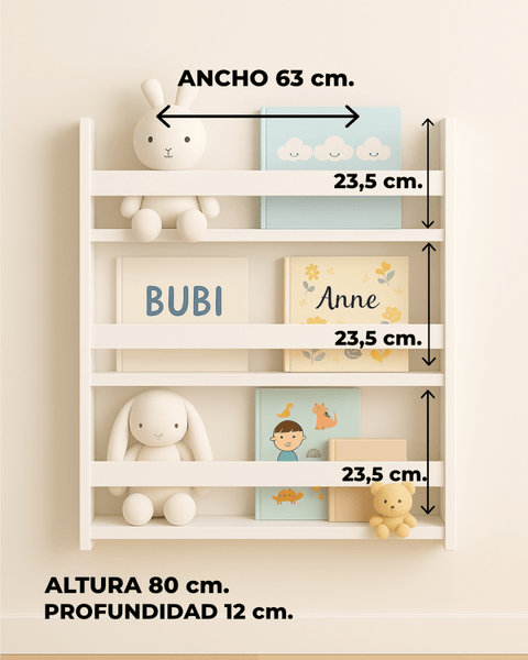 Librero WALLY blanco - Open Hogar
