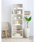 Librero WOKI 60 alto blanco - Open Hogar