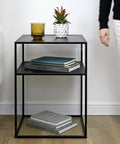 Mesa Lateral TEXIA negro - Open Hogar