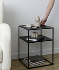 Mesa Lateral TEXIA negro - Open Hogar