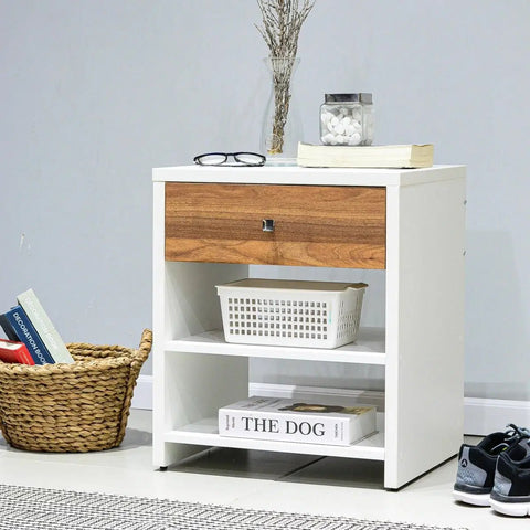 Mesita BOSTON blanco nature - Open Hogar
