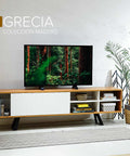 Rack GRECIA 180 nature blanco - Open Hogar