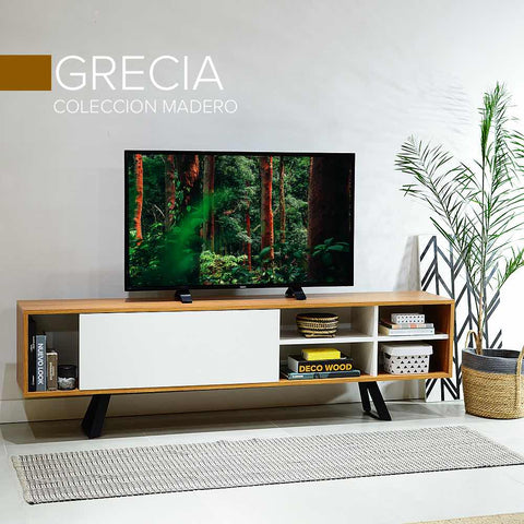 Rack GRECIA 180 nature blanco - Open Hogar