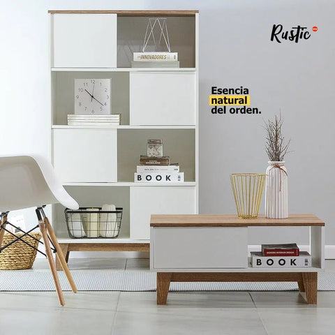 Set Librero PRADO + Mesa centro INDIGO - Open Hogar