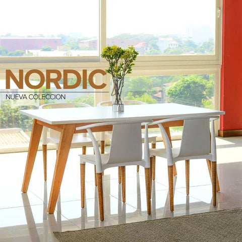 Set Mesa NORDIC PALTA blanco - Open Hogar