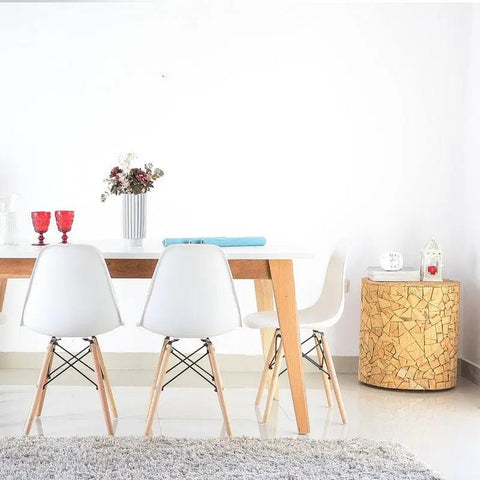 Set Mesa NORDIC + Sillas TOWER blanco - Open Hogar