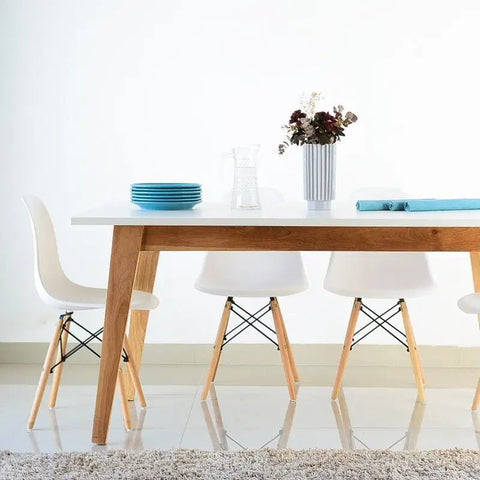 Set Mesa NORDIC + Sillas TOWER blanco - Open Hogar