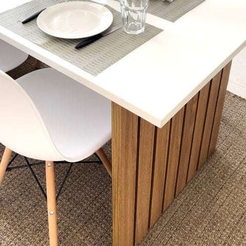 Set Mesa URBAN 150 + Sillas TOWER blanco - Open Hogar