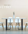 Set Mesa VETRO + Silla TOWER blanco - Open Hogar