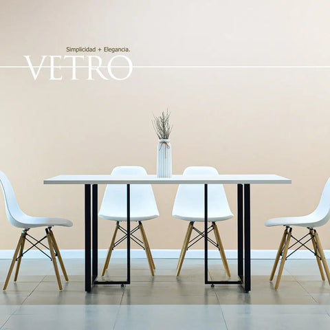 Set Mesa VETRO + Silla TOWER blanco - Open Hogar