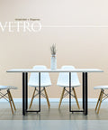 Set Mesa VETRO + Silla TOWER blanco - Open Hogar
