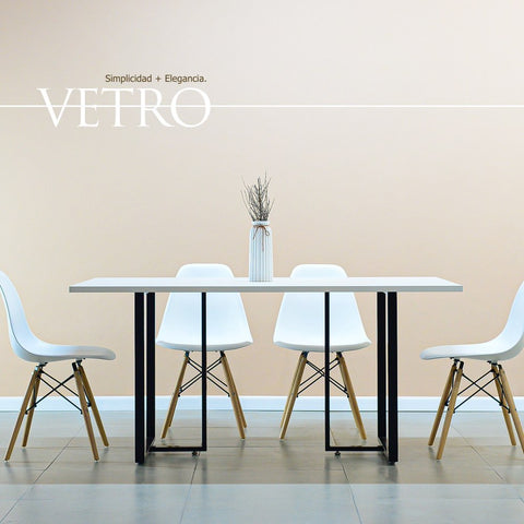 Set Mesa VETRO + Silla TOWER blanco - Open Hogar