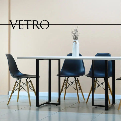 Set Mesa VETRO + Silla TOWER negro - Open Hogar