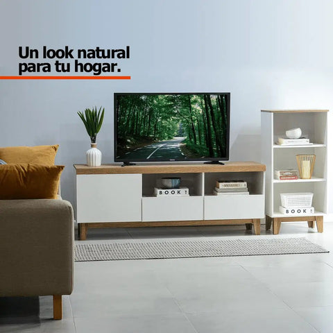 Set Rack ALAMO + Librero NATIVA - Open Hogar