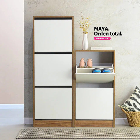 Set Zapateras MAYA nature blanco - Open Hogar