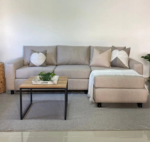 Sofá con chaise beige - Open Hogar