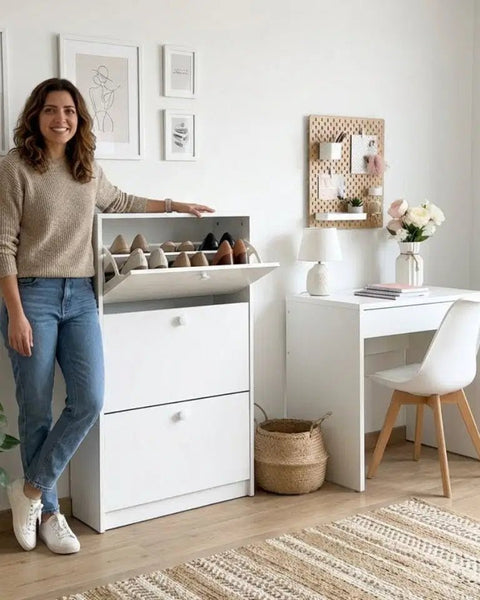 Zapatera PLUS blanco blanco - Open Hogar